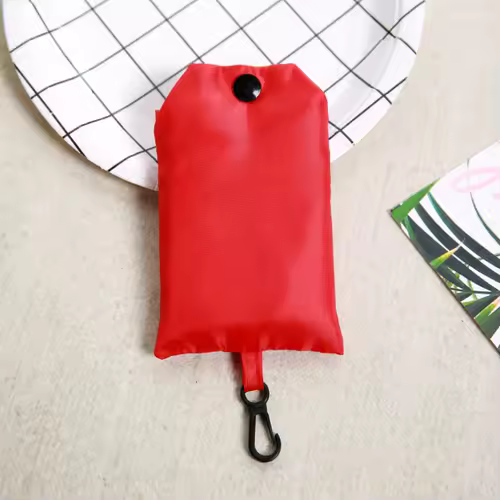 Shopping Bag Solid Color Eco-friendly Folding Reusable Portable Shoulder Handbag Polyester for Travel Grocery - Image 9
