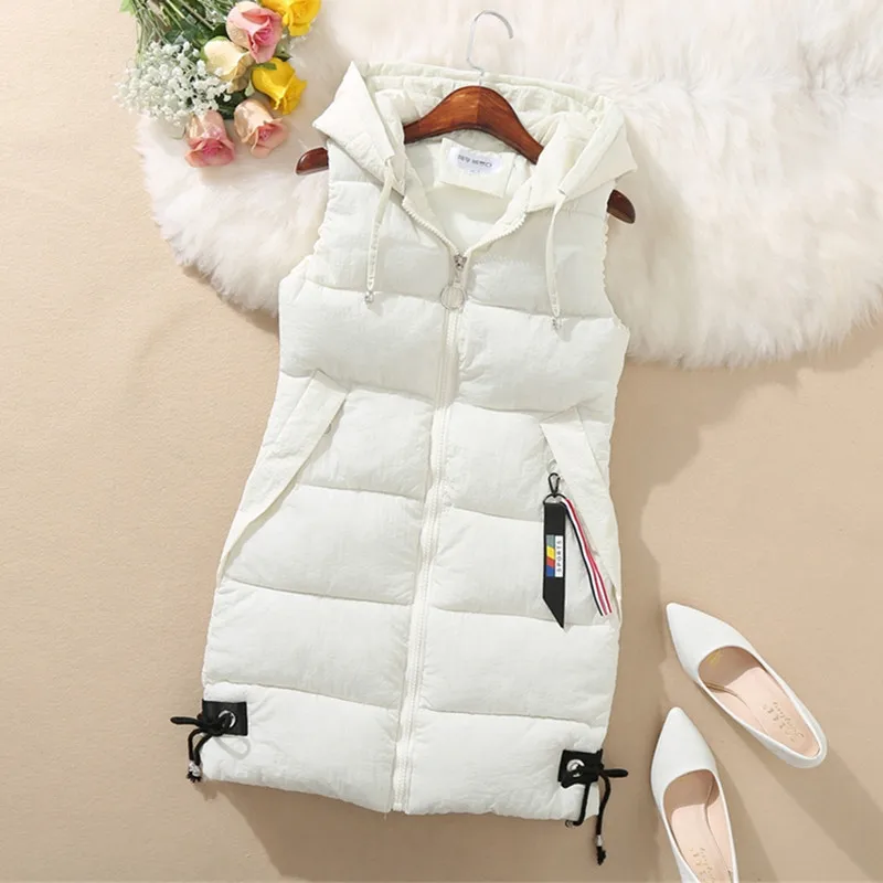 UHYTGF 3XL gilet allentato donna piumino inverno Outewear gilet senza maniche donna autunno piumino in cotone con cappuccio gilet caldo 890