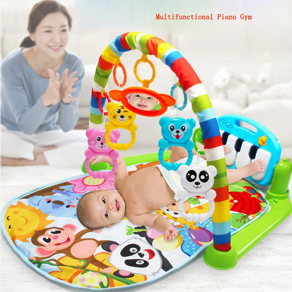 Tappetino da gioco per bambini tappeto per bambini Puzzle educativo tappetino da gioco con tastiera per pianoforte e simpatico animale Baby Gym