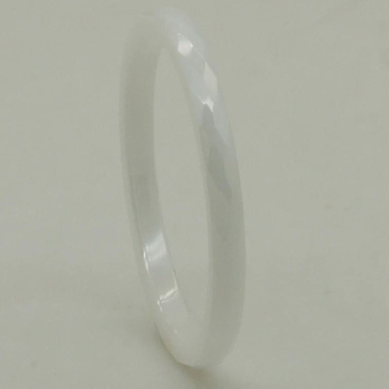 women/girl fashion slim rare 2mm width  difficult facet white color hi tech scratch proof ceramic ring 1pc