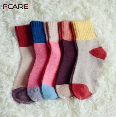 

Fcare 10PCS=5 pairs ladies Rabbit Wool Socks hit color Socks Fall Winter Wool Socks chaussette femme