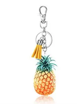 10pcs/lot creative style Fruit Key Chain Watermelon Pitaya Pineapple Kiwifruit Key rings Key Food Holder Fresh Fruit Keychain