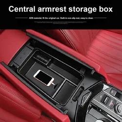 Central Armrest Storage Box Cover Trim ABS Car Organizer for Maserati 2013-2016 Ghibli 2014-2016 Levante 2016-2018