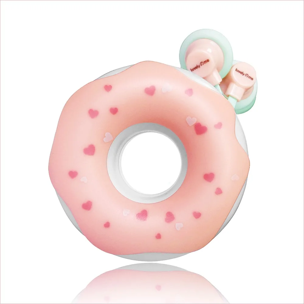 Cute Donuts Macarons Earphones 3.5mm in-ear Stereo Wired Earbuds with mic Earphone Case for Kids iPhone Xiaomi Girls MP3 Gifts