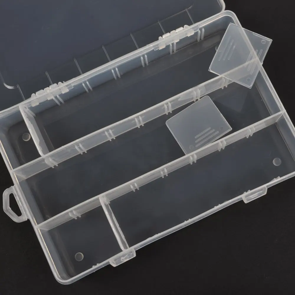 Clear Color Plastic Student Pencil Box Case Holder with Removal Dividers image 4