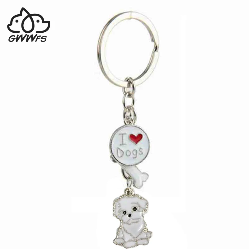 Shih Tzu pendant key chains for women girls men metal alloy pet dog bag charm car keychain key ring holder fashion gifts