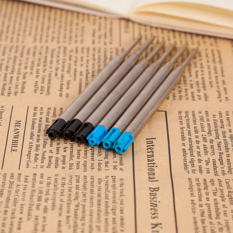 5Pcs Kristall Stift Refill 1,0mm Hohe Qualität Metall Blau & Schwarz Tinte Refill Ersatz Versorgung Für Diamant Kugelschreiber unterschrift Stifte