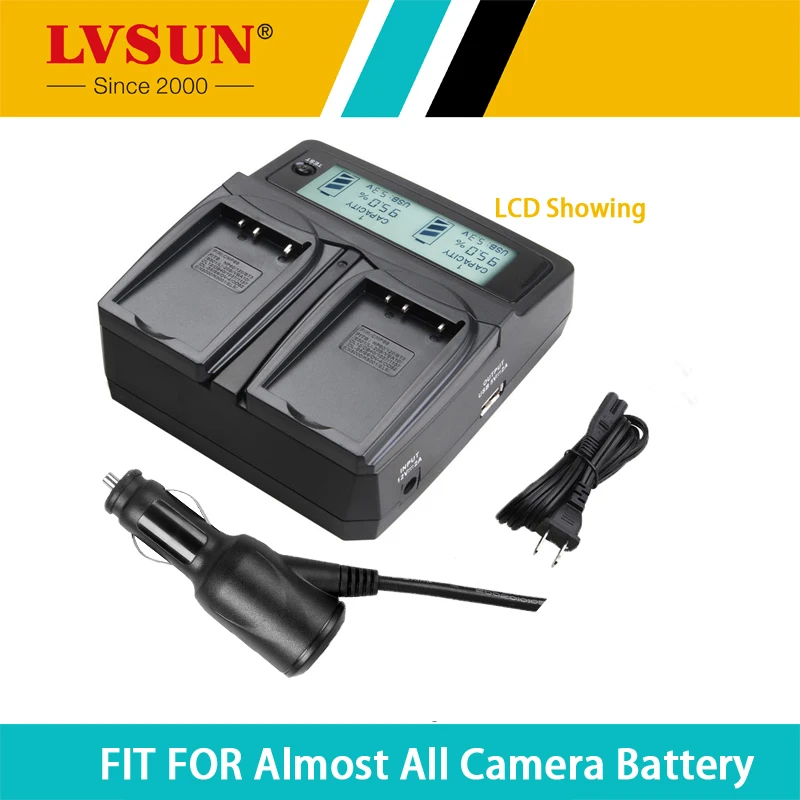 

LVSUN BP-1310 BP1310 BP 1310 Camera Battery Charger with Car Adapter LCD Display For Canon SAMSUNG NX NX10 NX100 NX11 NX20 NX5