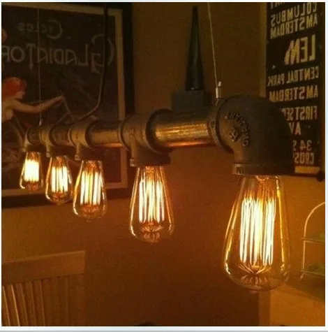 

Free shipping LED lamps Loft style retro restaurant bar lighting industrial pipe series