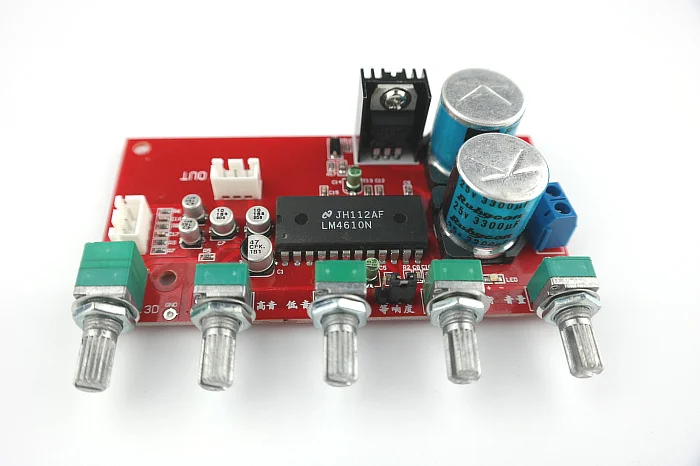 DC 12-24V LM317 regulator circuit design amplifier board and with LM4610 tone chip amplifier board