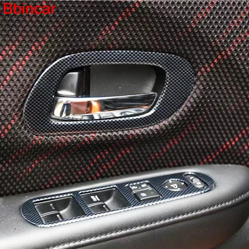 Bbincar ABS Carbon Fiber Paint Interior Window Switch Botton Inner Door Handle Bowl Cover For Honda Vezel 2015 2016 2017 LHD