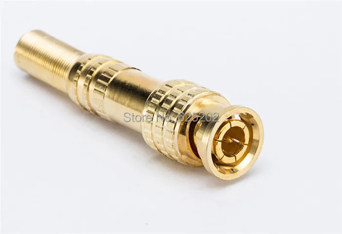 75-5 BNC Connector Free-Solder Q9 Head High-Temperature Resistant Copper Needle All-Gold-Plated 2 Pieces