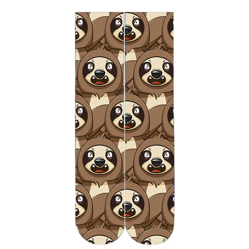 Chaussettes en coton léopard pour femmes et hommes, chaussettes fantaisie, haut, décontracté, drôle, Harajuku, heureux, dessin animé, imprimé en 3D, salle, sexy