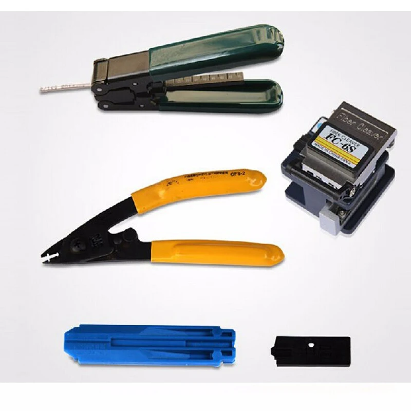 10 in 1 FTTH fiber optic tool kit with FC-6S Fiber Opticl cutter Laser power meter 10mW Visual Fault Locator cord wire stripper