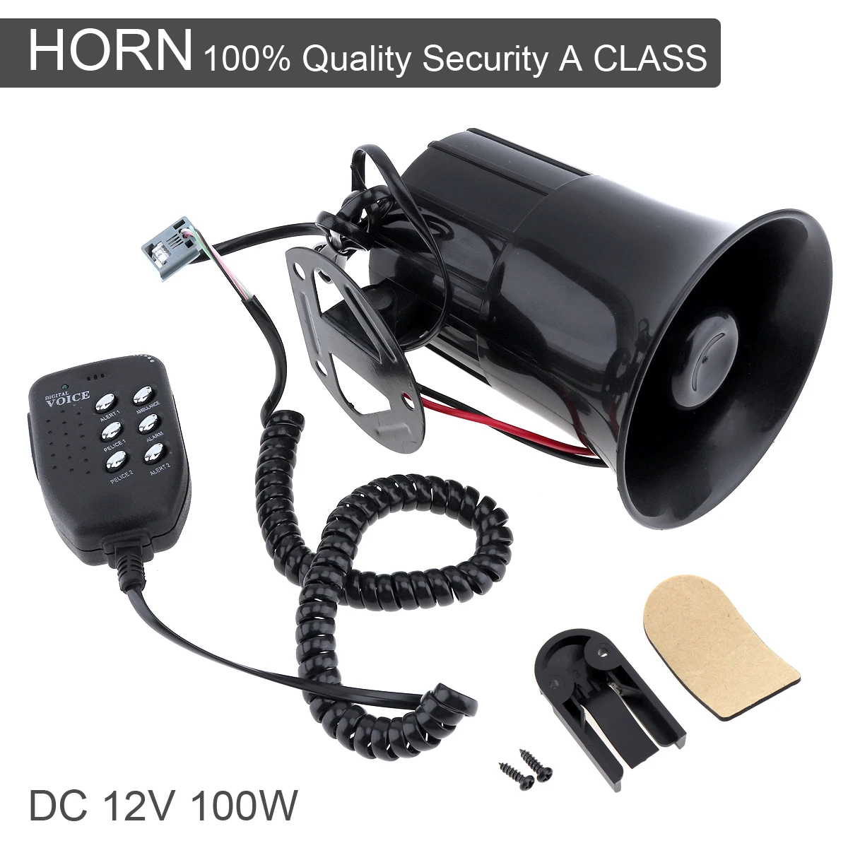 3 / 6 Sound 30/100W Loudspeaker Horn Motorcycle Car Truck Speaker Warning Alarm Siren Fire Ambulance Horn Loudspeakers