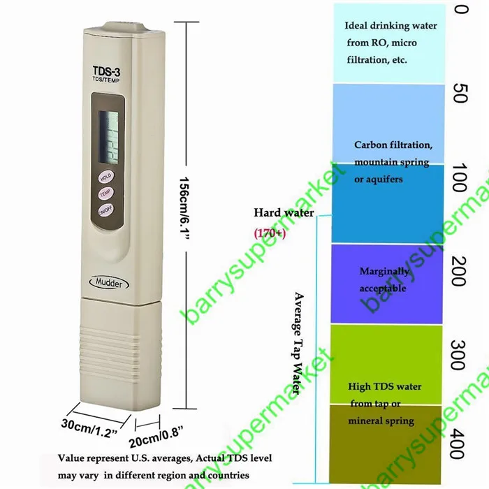 TDS-3 TDS Pen Portable Digital TDS Meter Filter Measuring Water Quality Purity Tester Tds Meter