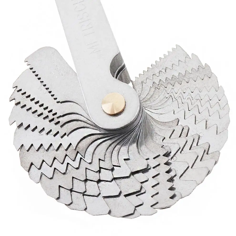 58pcs/set Metric & Imperial &US Screw Gauge Whitworth 55 Degree&Metrisch 60 Degree Thread Pitch Gauge for Industrial Measurement