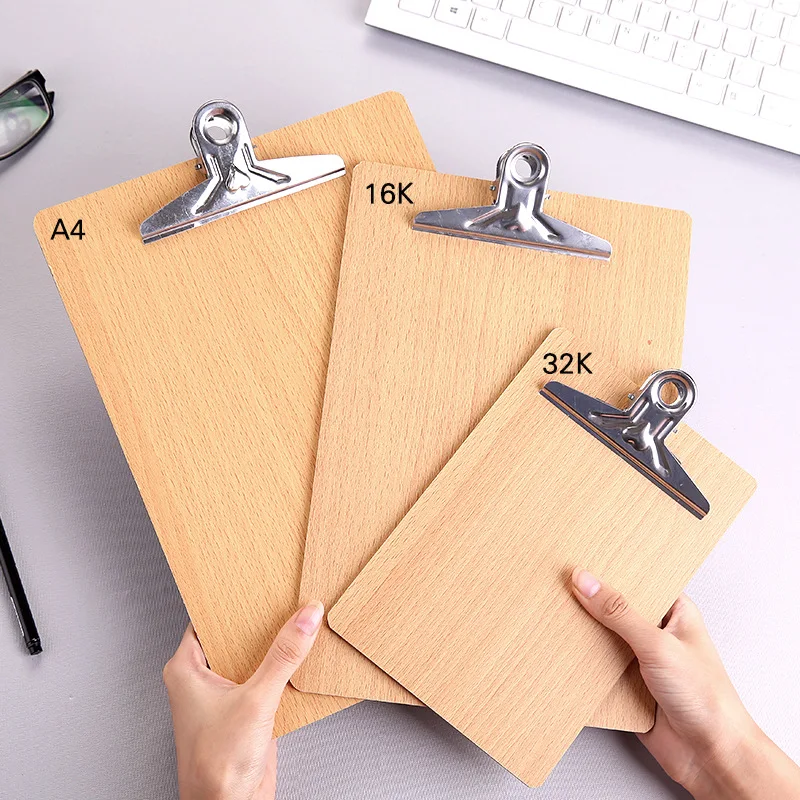 MIRUI Creative Simple Wooden Clipboard 32k Wood Writing Pad Document paper File Folder Student Stationery School Office Supplies