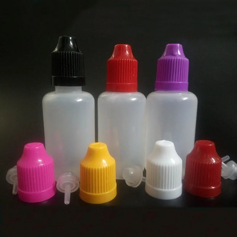 1000pcs  Empty PE 30ml E Liquid Bottle Empty Plastic Eye Dropper Oil Bottle With Childproof Cap & Tips for Nail Gel