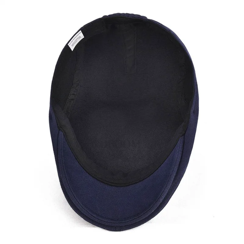 Cotton Men Navy Blue Women Soft Beret Flat Cap Driver Retro Vintage Soft Casual Baker Newsboy Caps Cabbie Hat 312