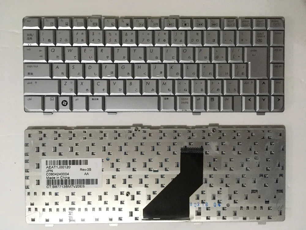 100% new original Japanese silver keyboard  for HP  dv6000 dv6200 dv6300 dv6400 dv6500 V6010 DV6600 DV6700.