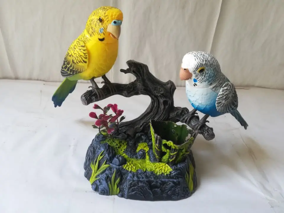 artificial parrot bird model,large 18x20cm voice control sounds parrots bird handicraft home decoration Christmas gift b1243