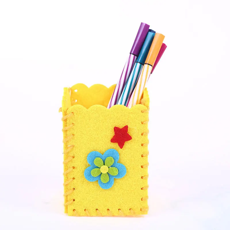Tangram kit de artesanato educacional para bebês, recipiente de caneta diy de artesanato, tangram bloco, bonito, criativo e artesanal, suporte de