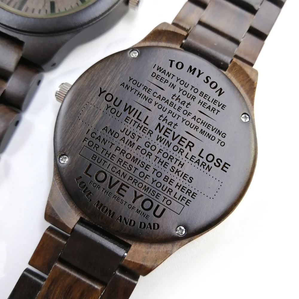 I KNOW YOU CAN BE - FROM DAD TO SON ENGRAVED WOODEN WATCH