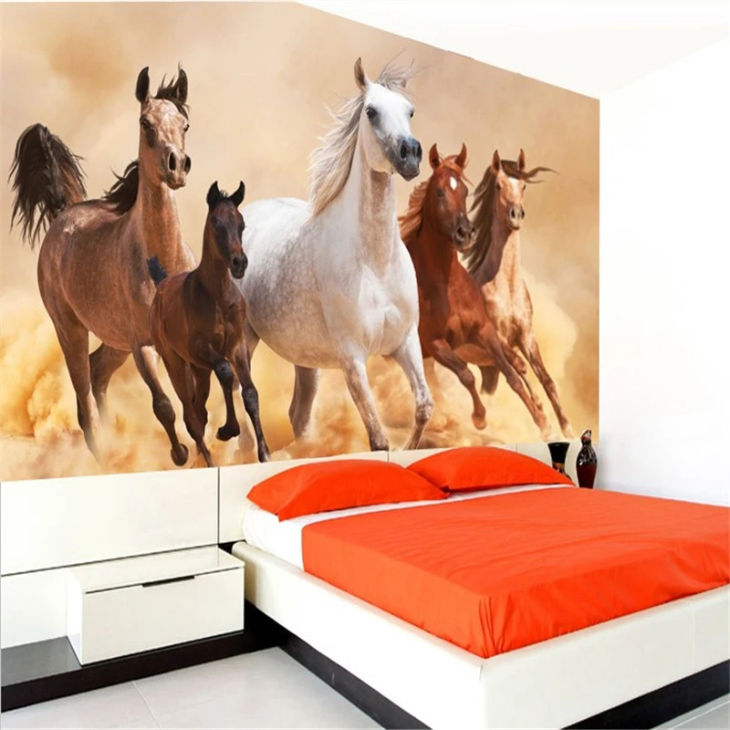 beibehang wallpaper  for walls 3 d White Horse large mural Continental back wall sofa bedroom TV backdrop 3d mural wallpaper