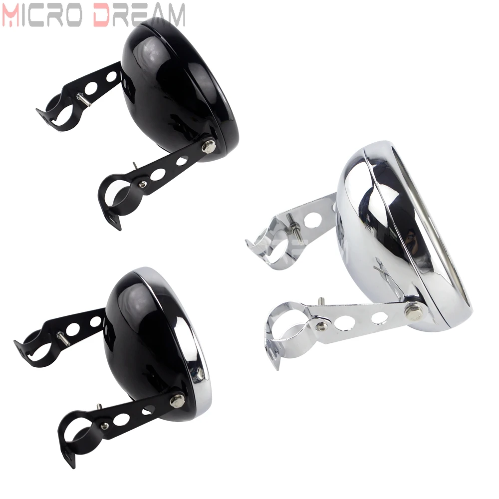 ل هارلي سبورتستر داينا سوفتيل فات بوي كروم دراجة نارية 7 بوصة LED العلوي الإسكان غطاء قوس كشافات دلو ث/المشبك