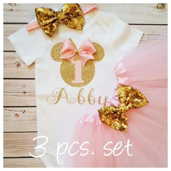 custom name i am too cute mini mouse baby shower 1st birthday bodysuit onepiece Tutu Dress romper Outfit Sets party favors