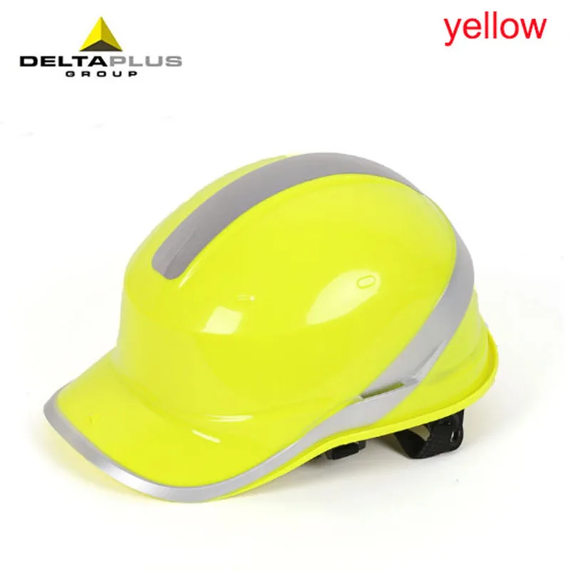 Delteplus-蛍光蛍光警告テープ付きの安全ヘルメット,調整が簡単,高品質の保護ヘルメット,102029
