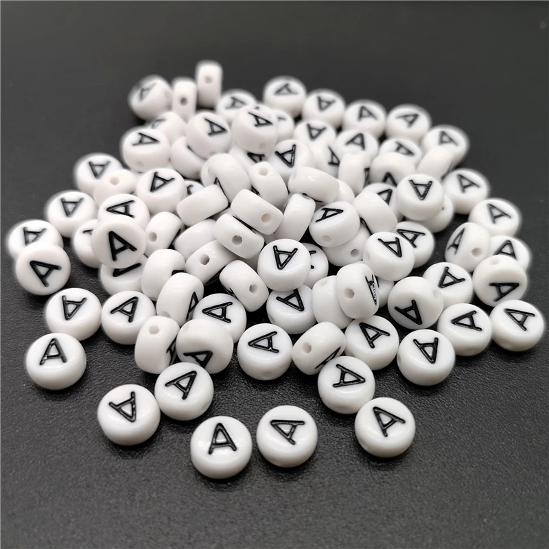 4x7mm Letter A-Z & 0-9 Oblate Alphabet Beads Acrylic  For Jewelry Making DIY Bracelet Necklace Accessories