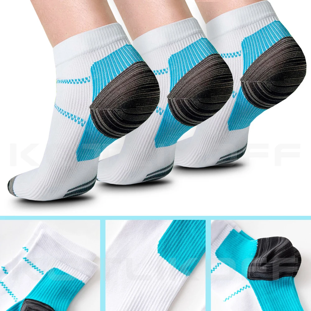 KOTLIKOFF Unisex Foot Compression Sock Anti-Fatigue Plantar Fasciitis Insoles Heel Spurs Arch Pain Sock Pads Breathable Socks