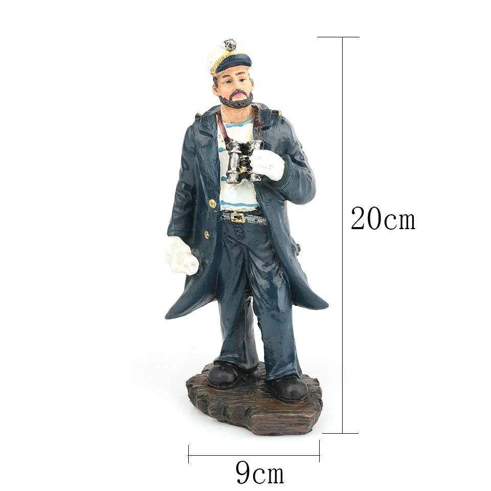 Bitimes Fine Resin Sailor Figurine Captain Fisherman Statue Ornament Marine Crew Navy Figurines Home Decoration