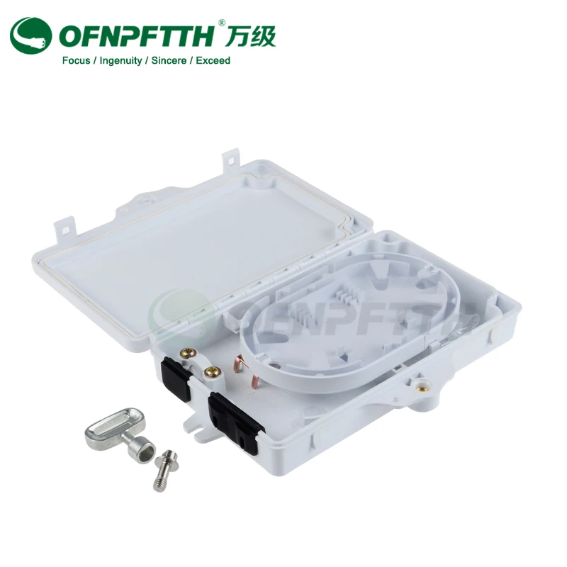 Wholesale High Quality White Color 2 core FTTH box , Distribution Box with Key