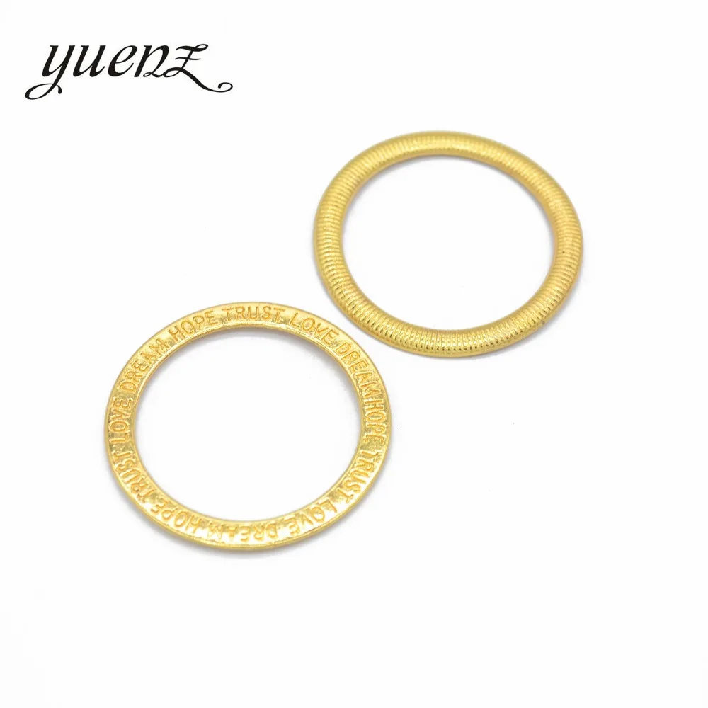 6pcs 4 color Antique Silver color Round ring Alphabet charms fit for Necklace DIY Metal Jewelry Making 36*36mm B114