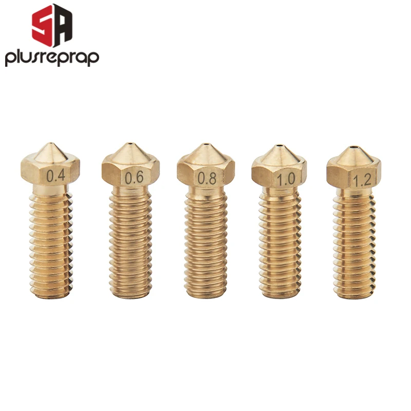 Bocal de bronze 1/10 0.2 0.4 0.5 0.6 0.8 1.0 1.2mm do vulcão dos pces opcional para a impressora 3d 1.75mm filamento sidewinder x1 anycúbico vyper