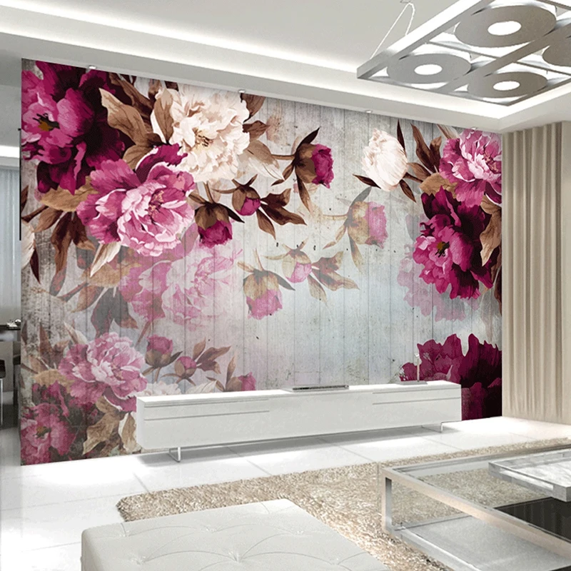 Papel tapiz Mural personalizado, flor pintada a mano romántica, papel tapiz no tejido para paredes de dormitorio, sala de estar, Fondo de TV,