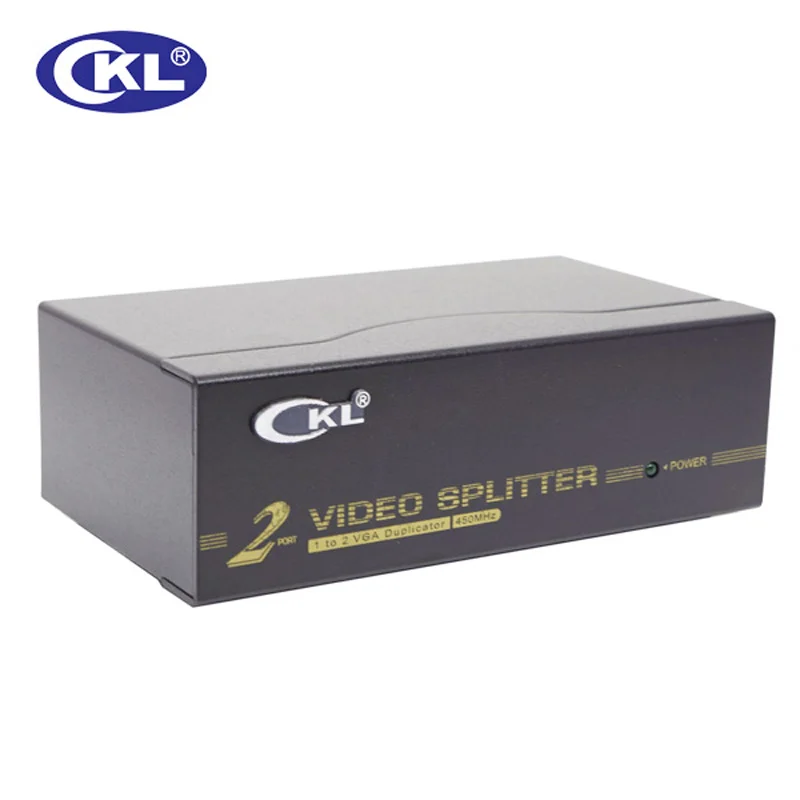 CKL-102A 2 ميناء VGA الفاصل المعادن حالة 1 في 2 خارج 1*2 450MHZ