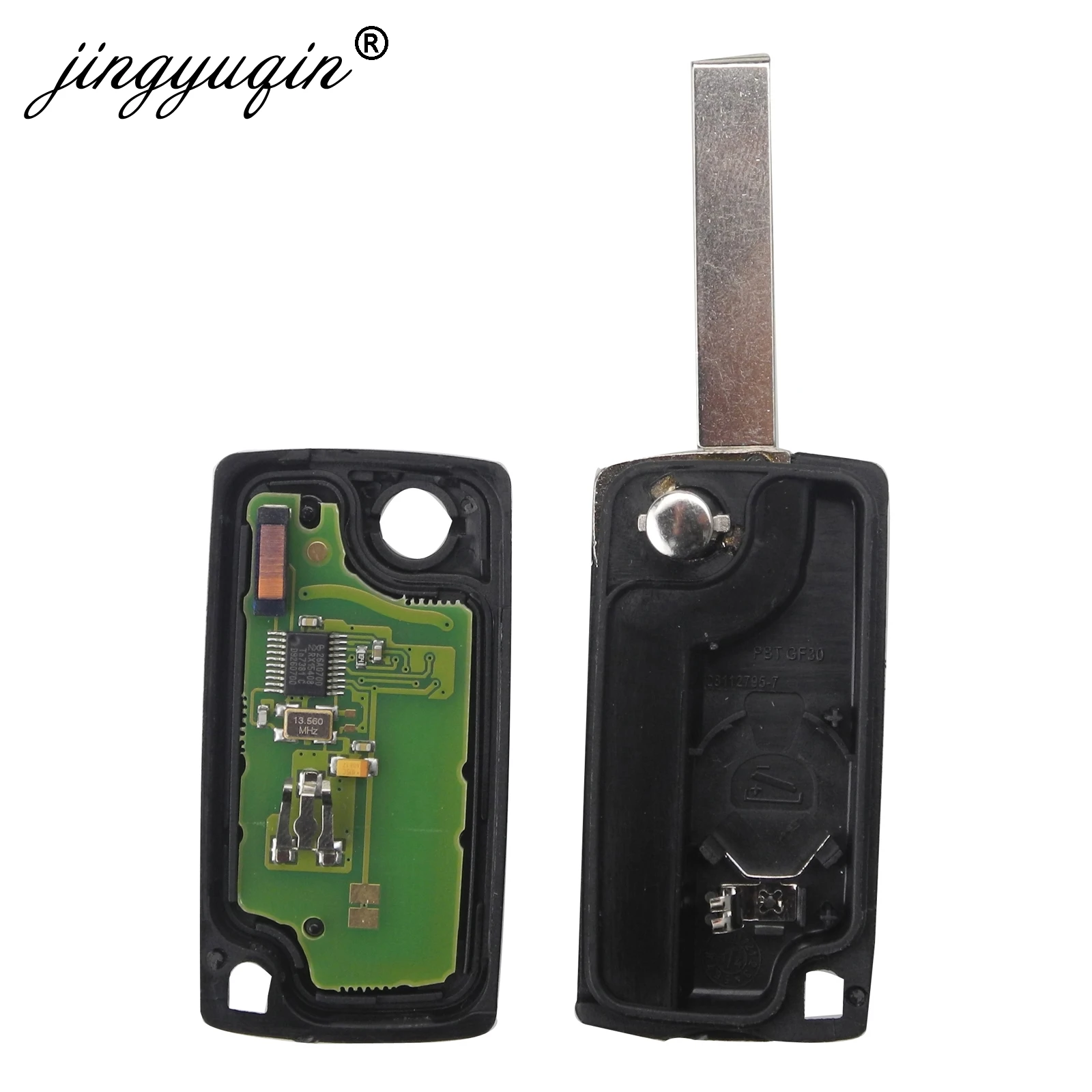 jingyuqin 434Mhz ASK/FSK 2 Buttons Flip Key For Peugeot 107 207 307 307S 308 407 607 Remote Control Fob PCF7961 PCF7941 Chip