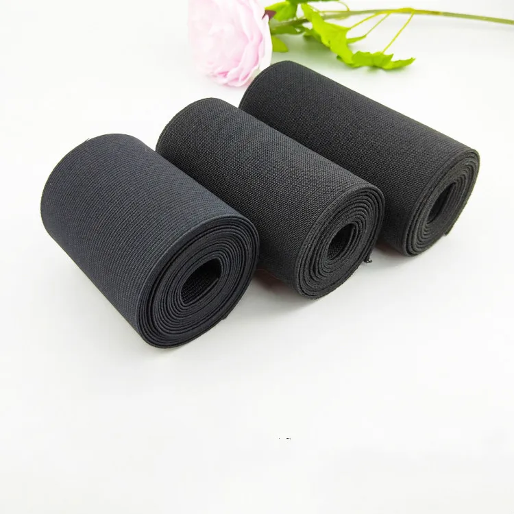 (1 meters/lot )  Flat Thin wide elastic rubber band clothing accessories nylon webbing garment sewing accessories black 3 size