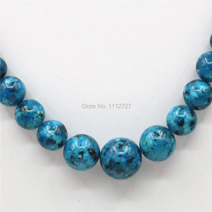 6-14mm Natural Ornaments Blue Epidote Beads Lucky Stones Necklace Chain Earrings Earbob Sets Women Gifts DIY Jewelry Accessories