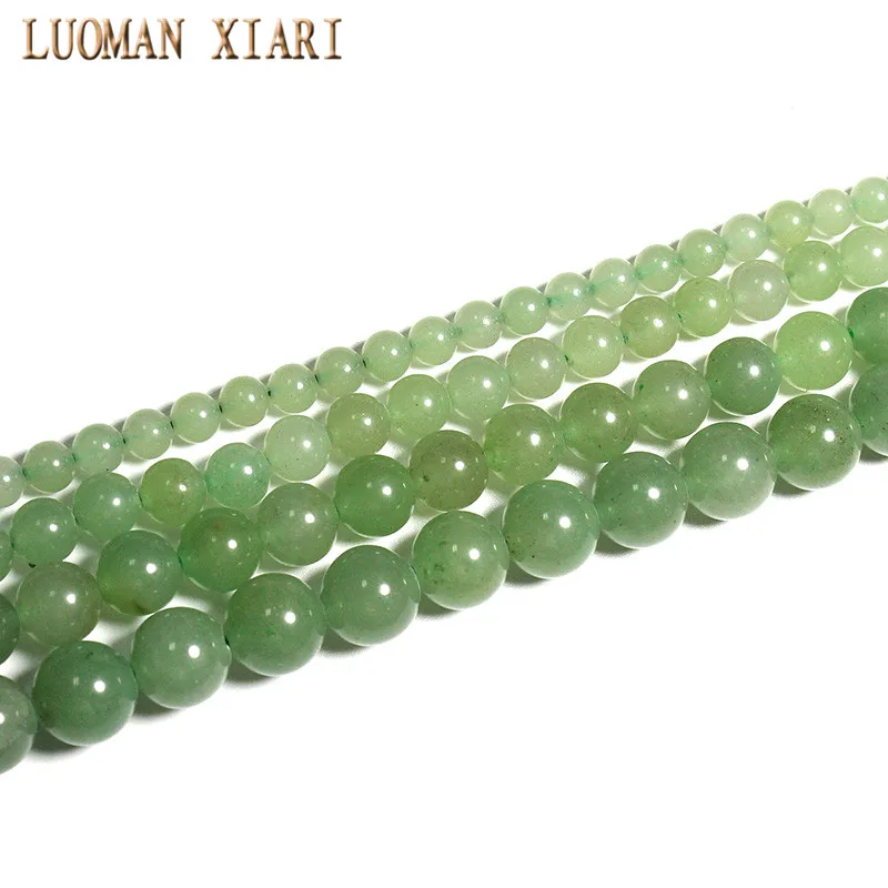 Fine AAA 100% Natural Green Aventurine Round Stone Beads For Jewelry Making DIY Bracelet Necklace 4/ 6/8/10 /12 mm Strand 15\'