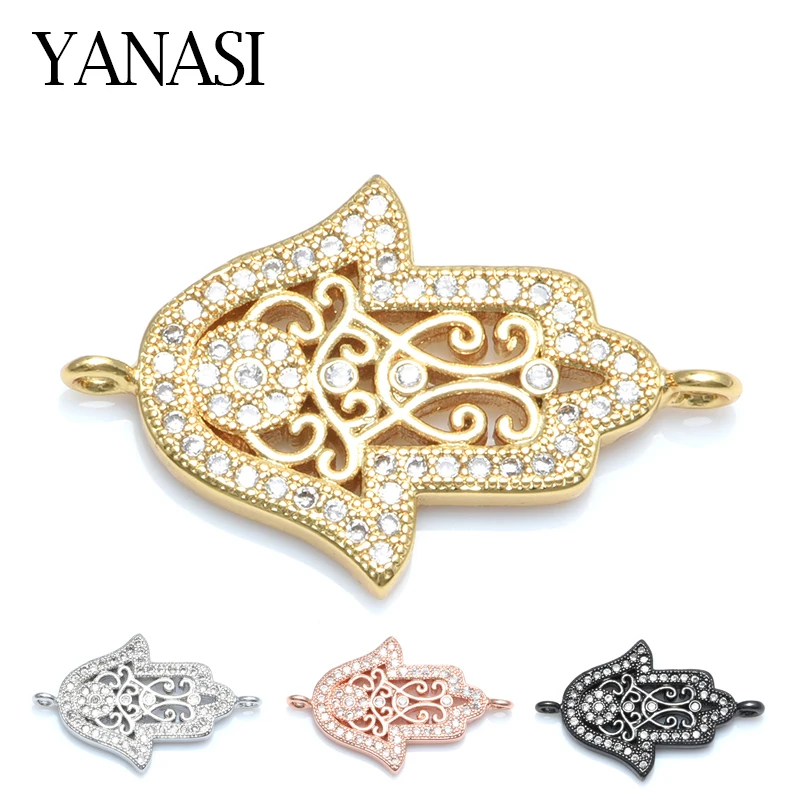 Hand Shape Fatima  Hamsa Palm Connector Charms for Bracelet bangles  Jewelry DIY Making Women Men Jewelry