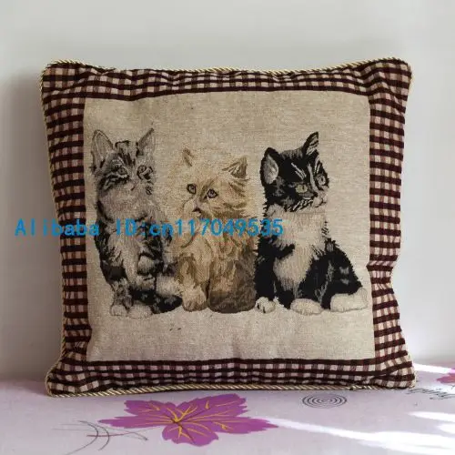 Pillowcase 1PCS 16 inch (40cm*40cm) Cute Cats Cotton Pillow Cover Wholesale P81