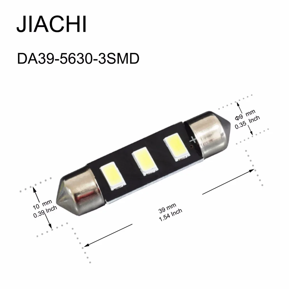 JIACHI 100PCS Super Bright C5W C10W Led Lamp Bulb Festoon 39MM For Car Reading Interior Dome Light 5630Chip 3SMD White 12V 135LM