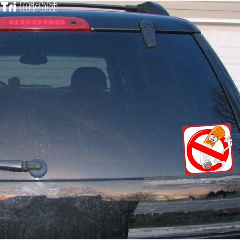 Tri Mishki WCS217 14x14cm NO SMOKING warning colorful car sticker funny auto automobile car stickers