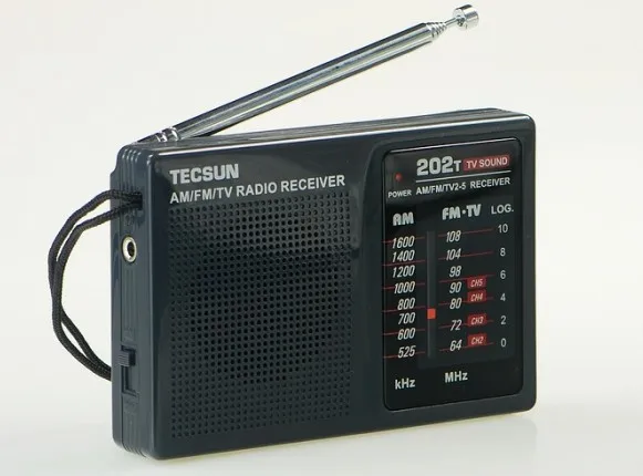 TECSUN R-202T AM/FM/TV Pocket Radio Receiver Built-In Speaker Internet Portable Radio FM/FM/TV Pocket Retro Radio Tescun R202T