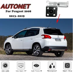 AUTONET HD Night Vision Backup Rear View camera For Peugeot 2008 2013 2014 2015 2016 2017 2018Original hole/license plate camera